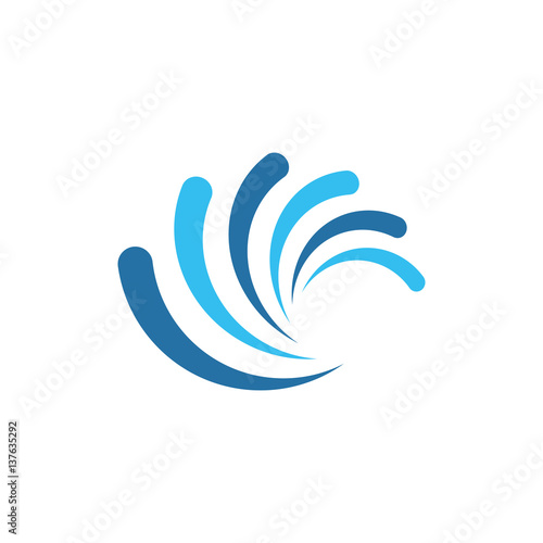 water splash logo template blue