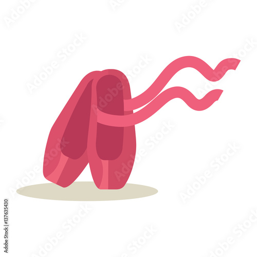 Pink ballet slippers isolated on white background. Shoes icon vector