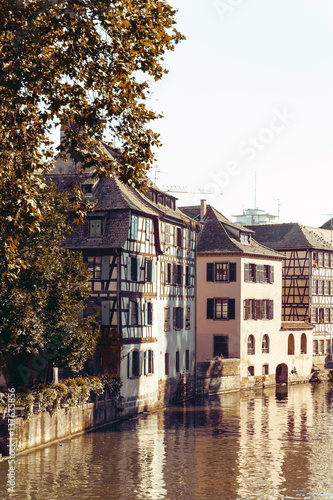 Beautiful view of ancient buildings at Strasbourg, Alsace, France