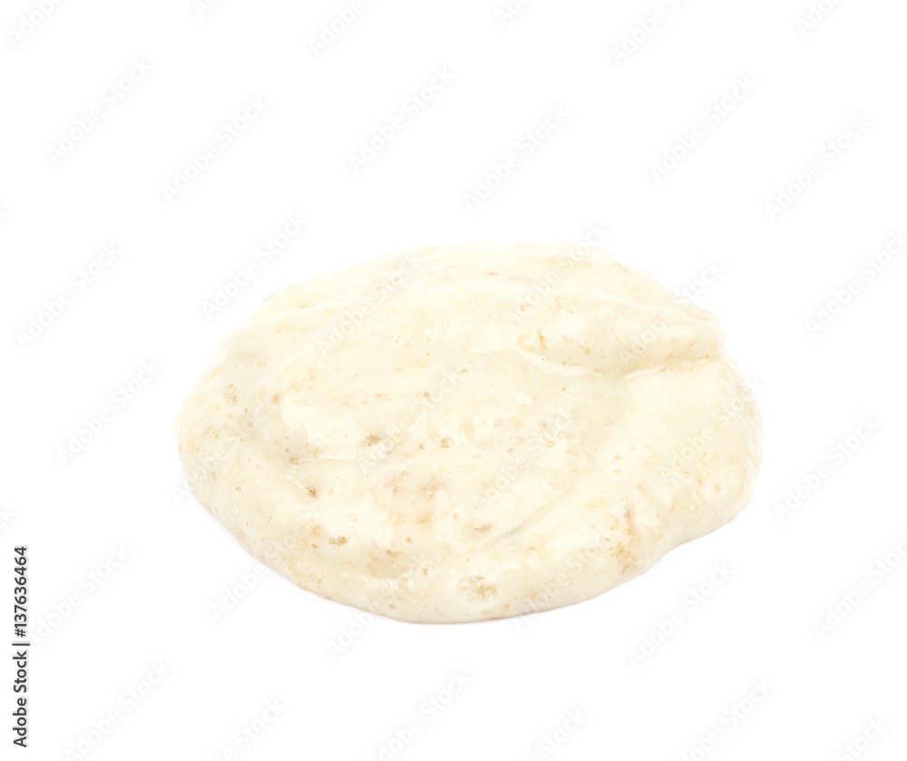 Puddle of mashed banana puree Puddle of mashed banana puree