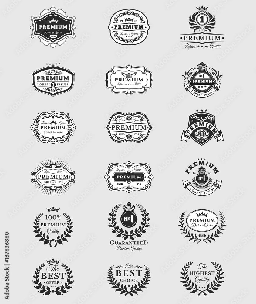Badges, stickers premium quality isolated on white Badges, stickers premium quality isolated on white