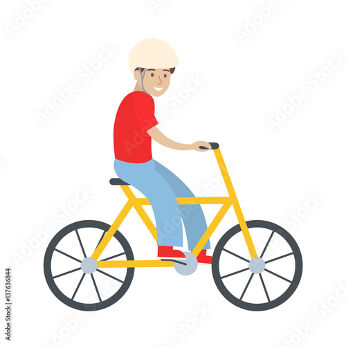 Man with bycicle on white background. Healthy lifestyle, active entertaining.