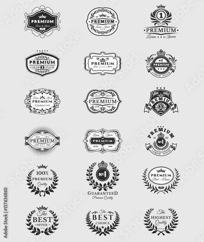 Badges, stickers premium quality isolated on white