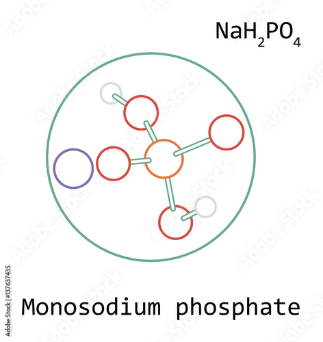 molecule NaH2PO4 Monosodium phosphate