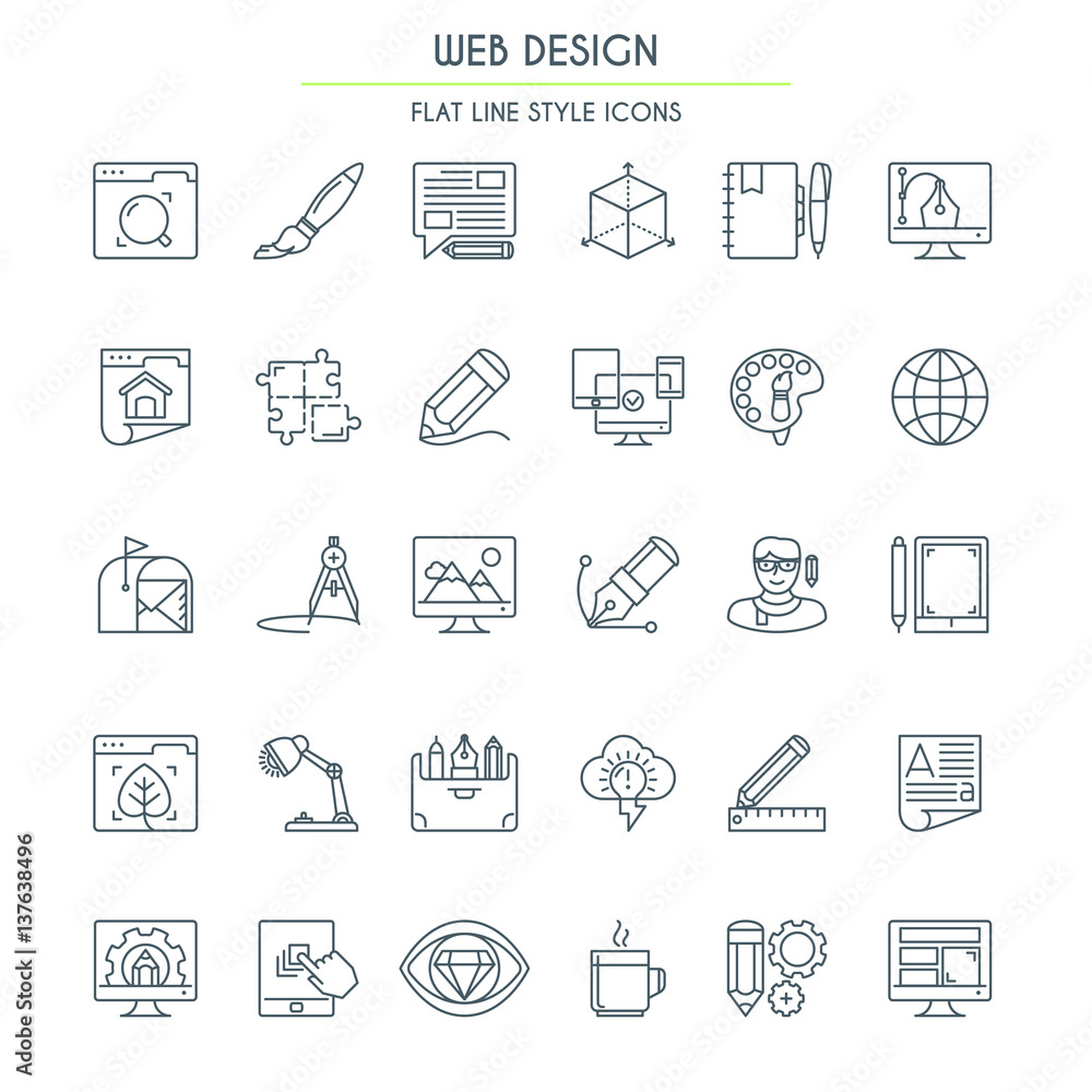 Website design Thin Line icons