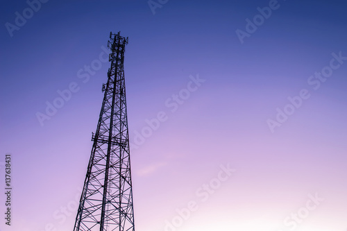 telecommunication towers with antennas