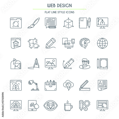 Website design Thin Line icons