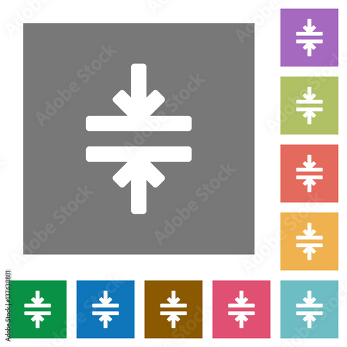Horizontal merge square flat icons
