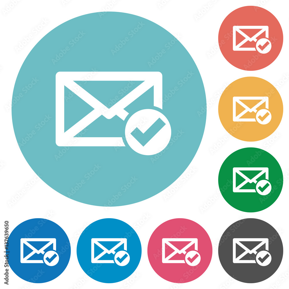Mail read flat round icons Mail read flat round icons