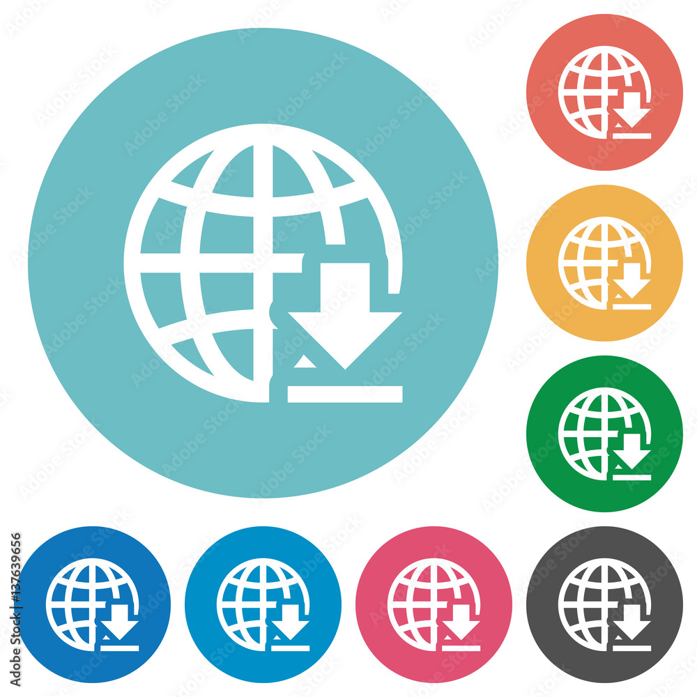 Download from internet flat round icons Download from internet flat round icons