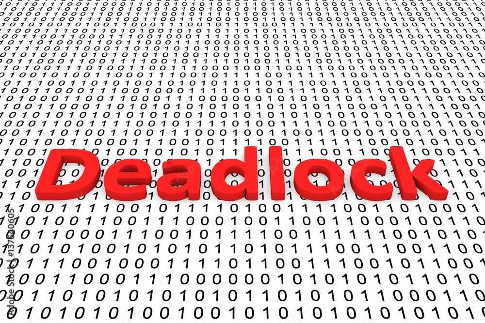 Photo & Art Print deadlock in the form of binary code, 3D 