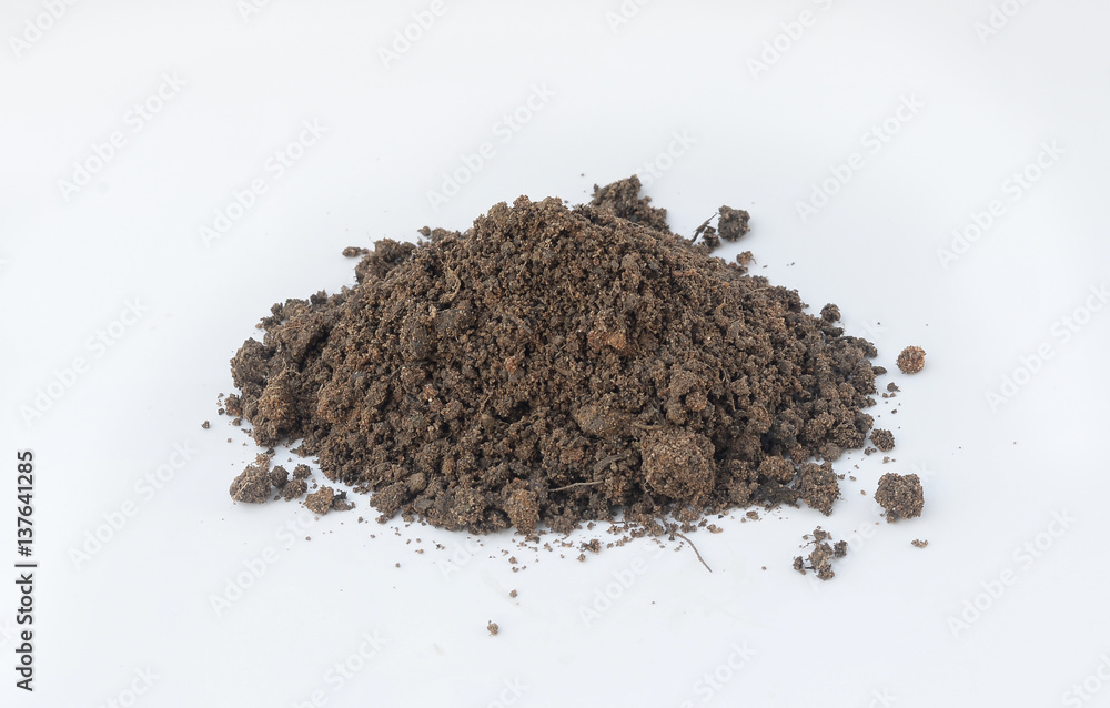 Pile of Soil on White Background Pile of Soil on White Background