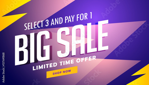big sale banner design template in vector