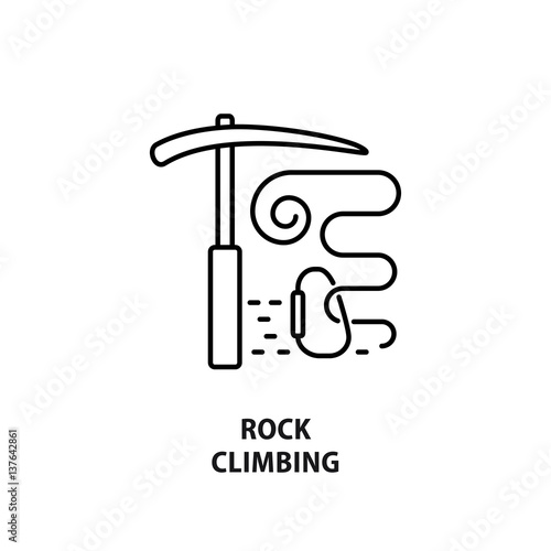 Vector logo design for alpinism and rock climbing on white
