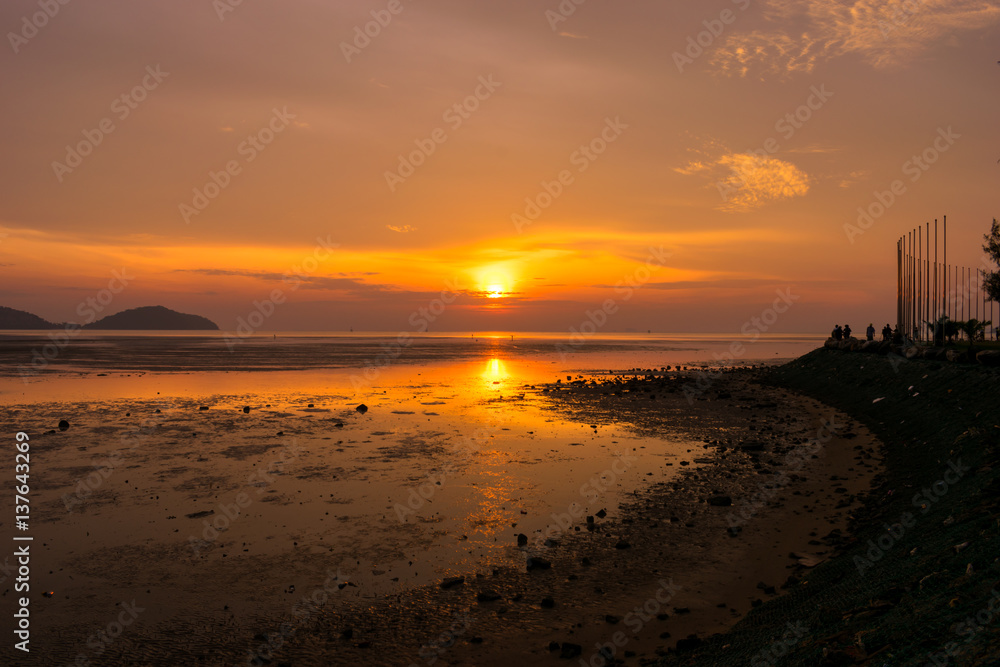 Landscape of landscapes beach sea view, sunrise shot