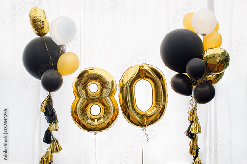 Decoration for 80 years birthday, anniversary photo