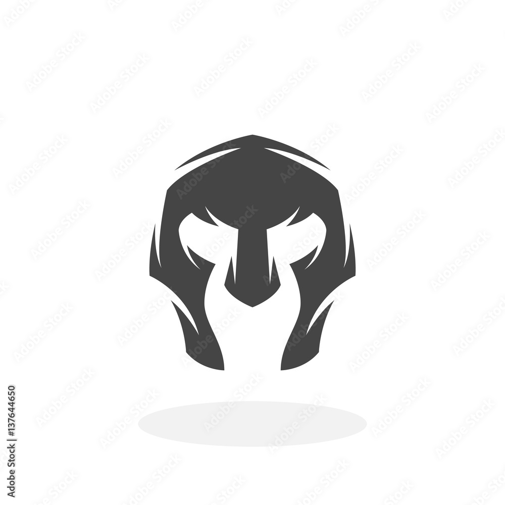 Gladiator helmet Icon. Vector logo on white background Gladiator helmet Icon. Vector logo on white background