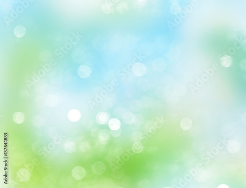 Blue green abstract spring blurred background.