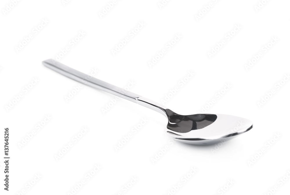 Metal dinner spoon isolated