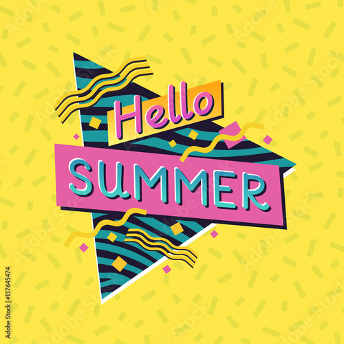 The 90's style label. Vector illustration.