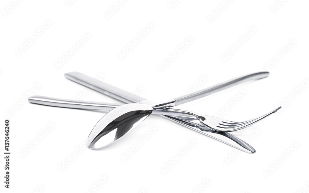 Knife, fork and spoon composition isolated Knife, fork and spoon composition isolated