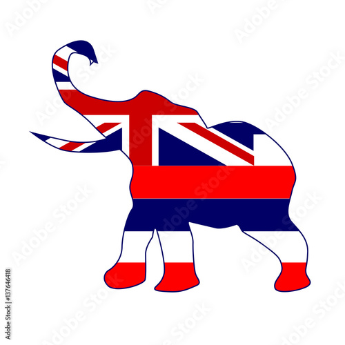 Hawaii Republican Elephant Flag