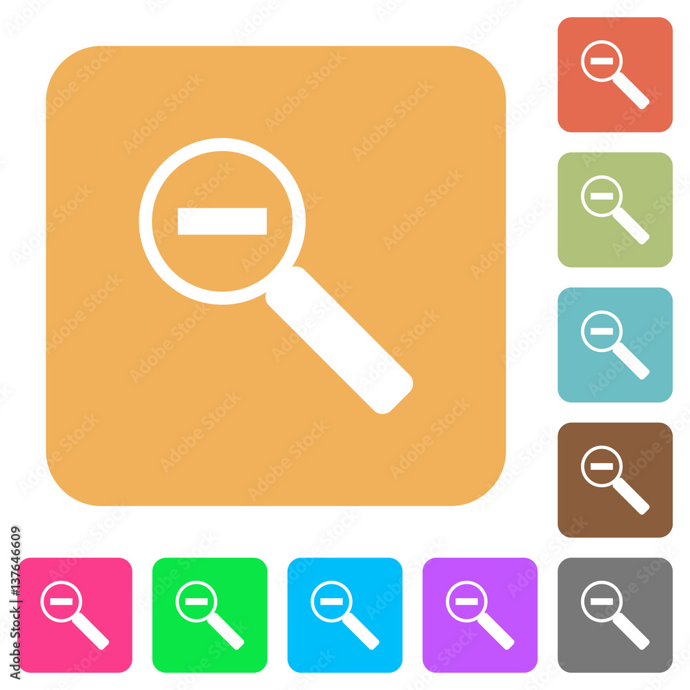 Zoom out rounded square flat icons Zoom out rounded square flat icons