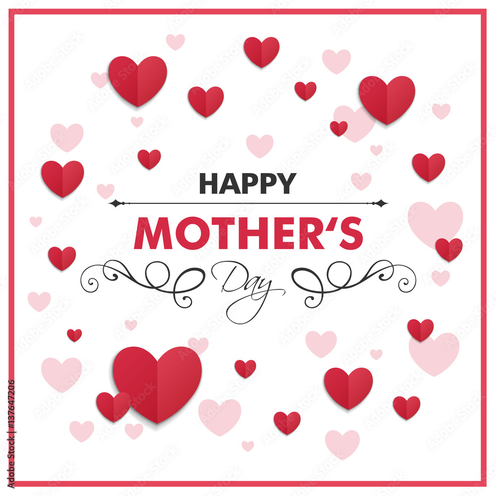 Vector Illustration of a Happy Mothers Day Greeting Card Design
