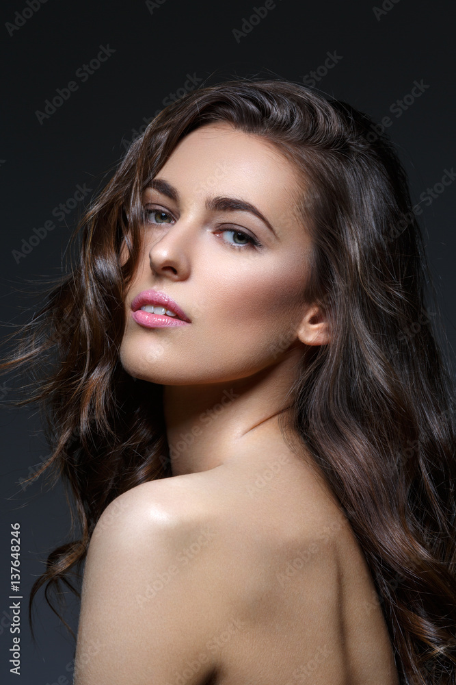 Beautiful girl with long heathy thick hair Beautiful girl with long heathy thick hair
