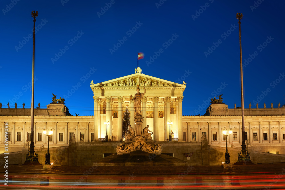 Fototapeta premium Vienna, parlament, bulding, austria, city, 