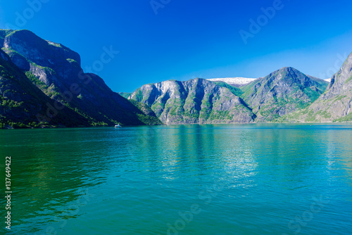 Fjord view on summer day