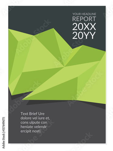 A template for the cover of the annual report in a polygonal design element