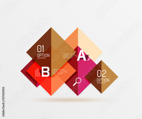 Free Download Overlapping square infographics - GFXLoad