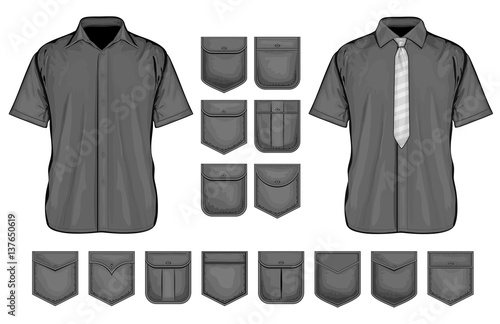 Vector collection of shirt pockets design