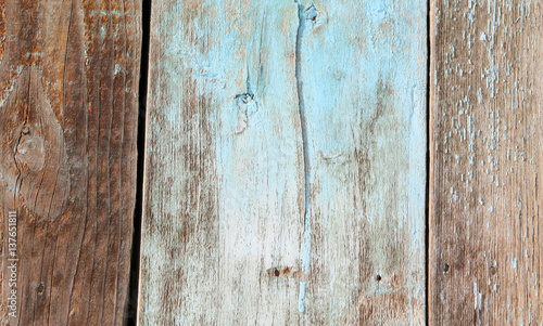 Old wooden fence. Retro background and texture. Template for design. Horizontal orientation.