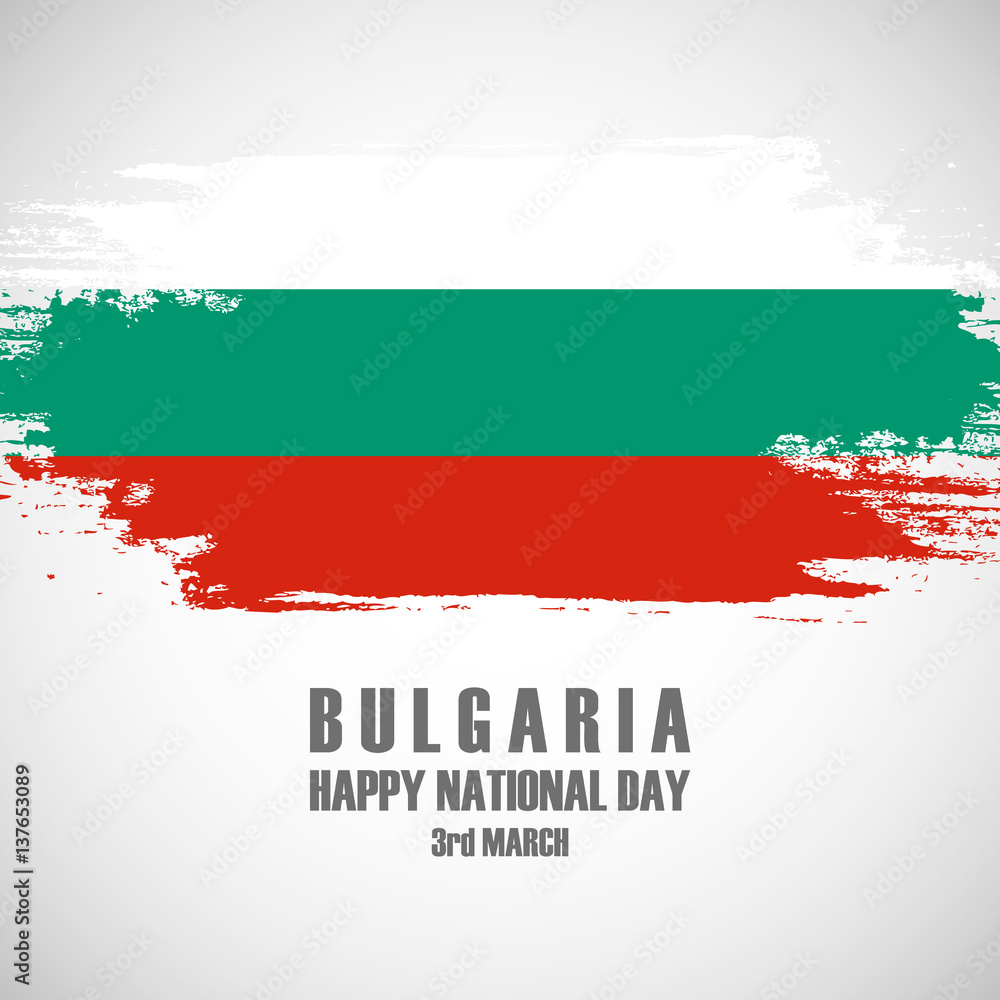 Fototapeta premium National Day of Bulgaria, 3rd March, greeting card. Vector illustration.