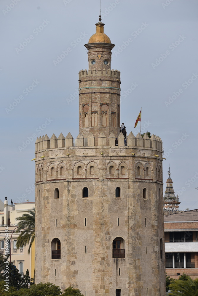 Golden Tower, Torre del Oro, Seville, Andalusia, Spain