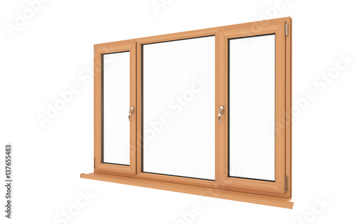 Window. Isolated window. Wooden window.