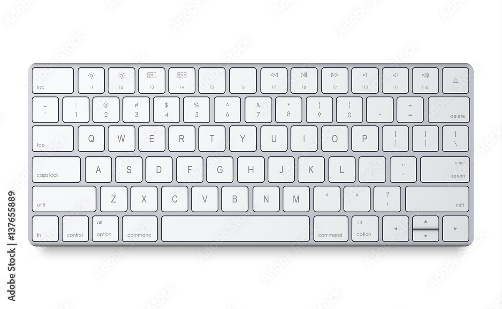 Magic Aluminium keyboard on a white background Magic Aluminium keyboard on a white background