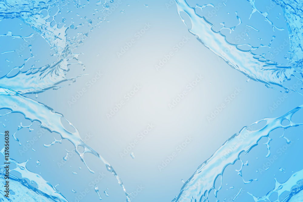 3D Illustration of  background with splashes of water