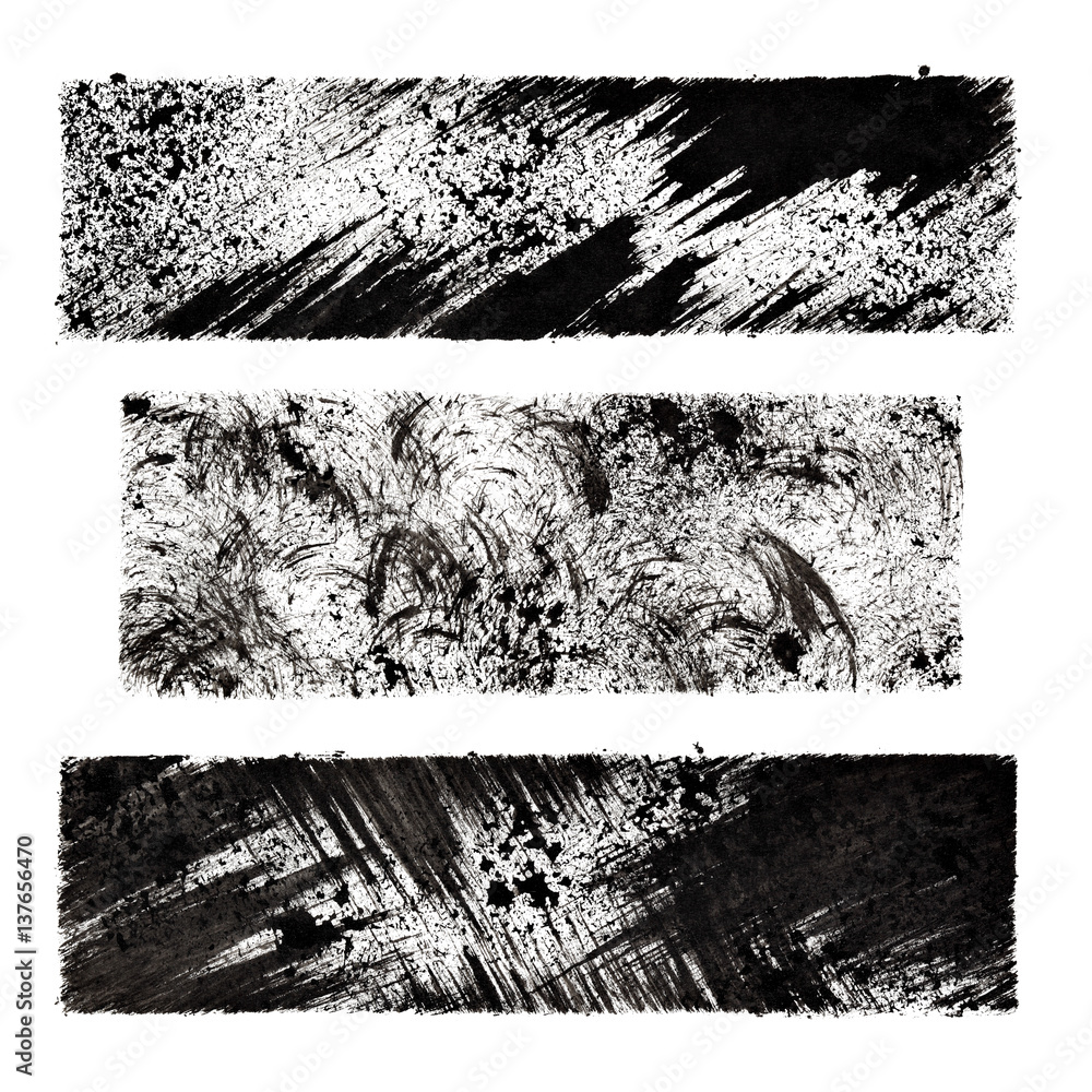 Obraz premium Black grunge stenciled rectangles