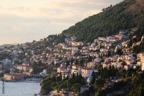 Old town of Dubrovnik at sunset time  Croatia 