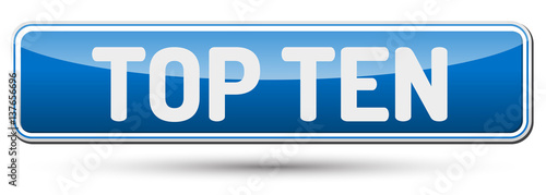 TOP TEN - Abstract beautiful button with text.