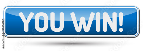 YOU WIN - Abstract beautiful button with text.