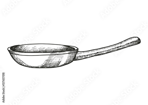 frying pans sketch vector