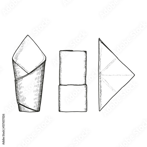 napkin sketch. vector illustration isolated