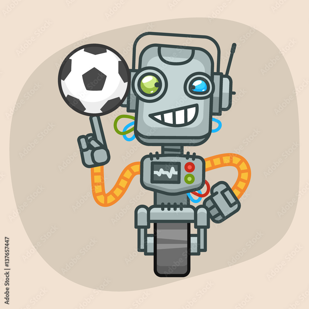 Robot Holds Soccer Ball Robot Holds Soccer Ball