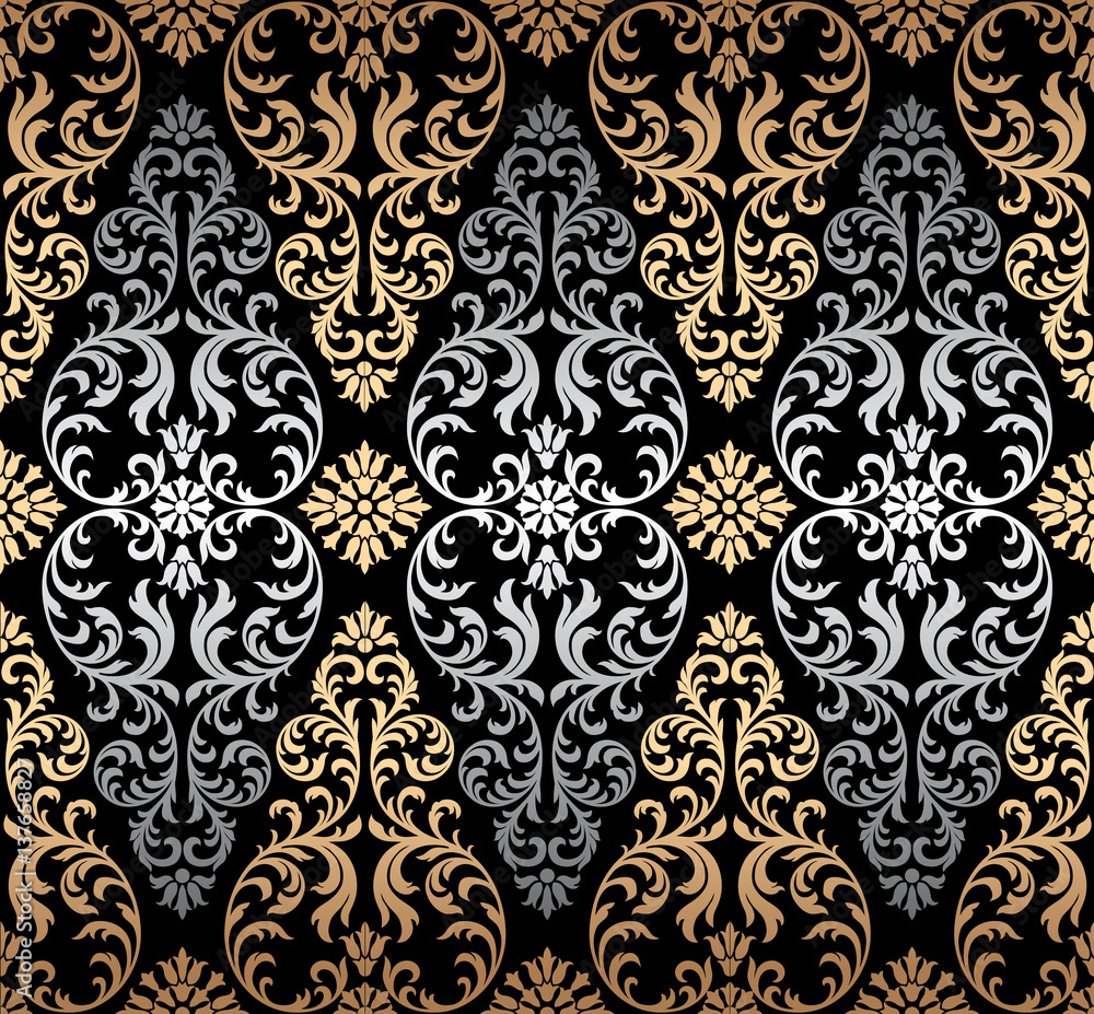 Luxury old fashioned damask ornament, royal victorian seamless texture ...