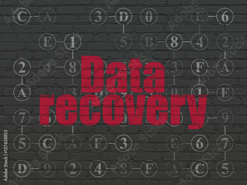 Data concept  Data Recovery on wall background