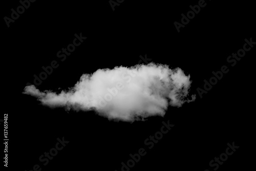Single white cloud on black background